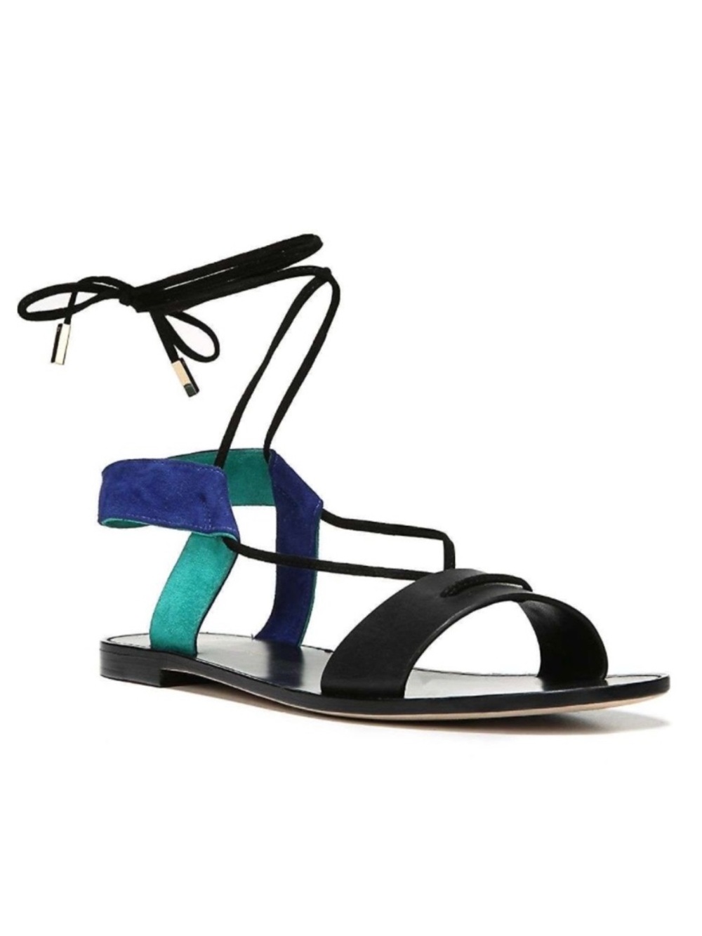 Diane Von Furstenberg Estonia Ankle Wrap Sandal Suede Leather Resortwear Size 9